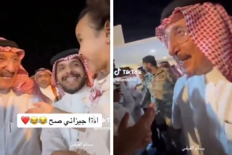 شاهد ردت فعل أمير جازان على طفلة سألته وهي تحتضنه : أنت جيزاني؟ 