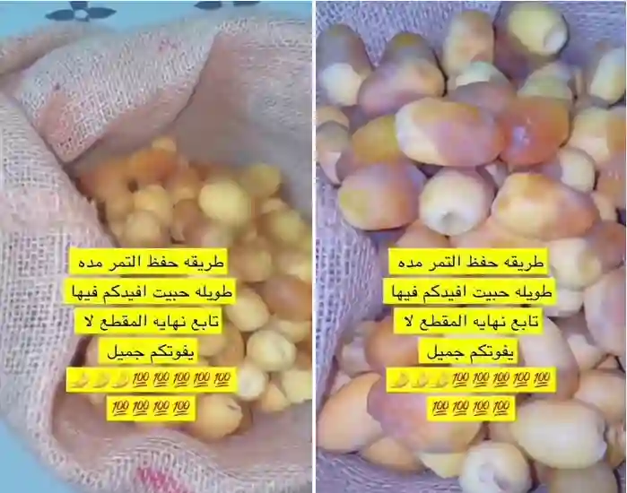 طريقة حفظ التمر لعدة سنوات بدون ما يخرب ولا يتغير شكله ولا طعمه 