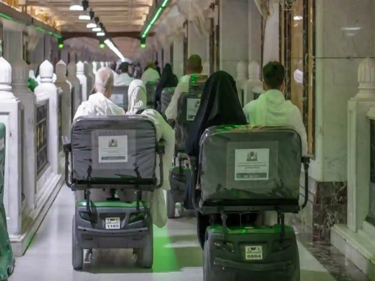  لكل الحجاج الكرام توضيح هام من شؤون الحرمين بشأن خدمة حجز العربات الكهربائية