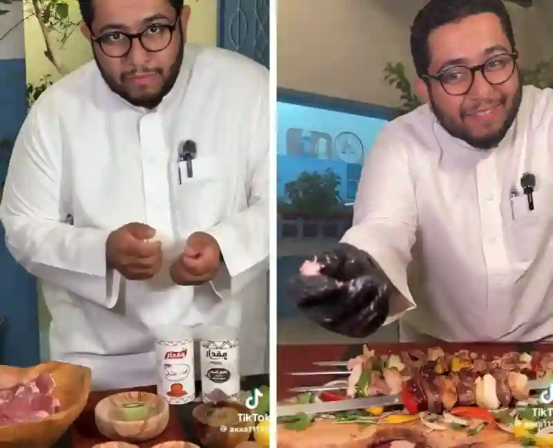 شيف سعودي في فيديو عن أحسن طريقة لشوي اللحم الاوصال وأحسن جزء من الذبيحة لعمل أوصال اللحم على الفحم 