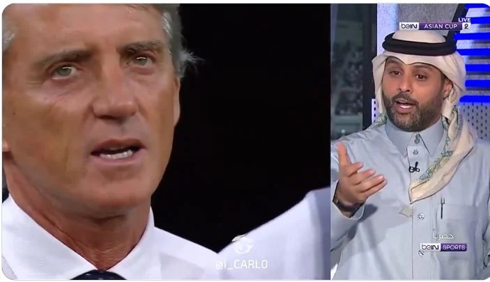 شاهد ياسر القحطاني يفتح النار على مانشيني ويطلق عليه هذا الوصف