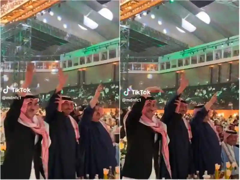 فيديو تفاعل الامير عبد الرحمن بن مساعد والأمير عبد الله بن سعود على أغنية قلبي تولع بالريا