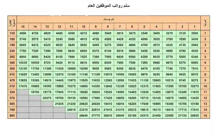 سلم رواتب الموظفين على المرتبة السادسة في السعودية 